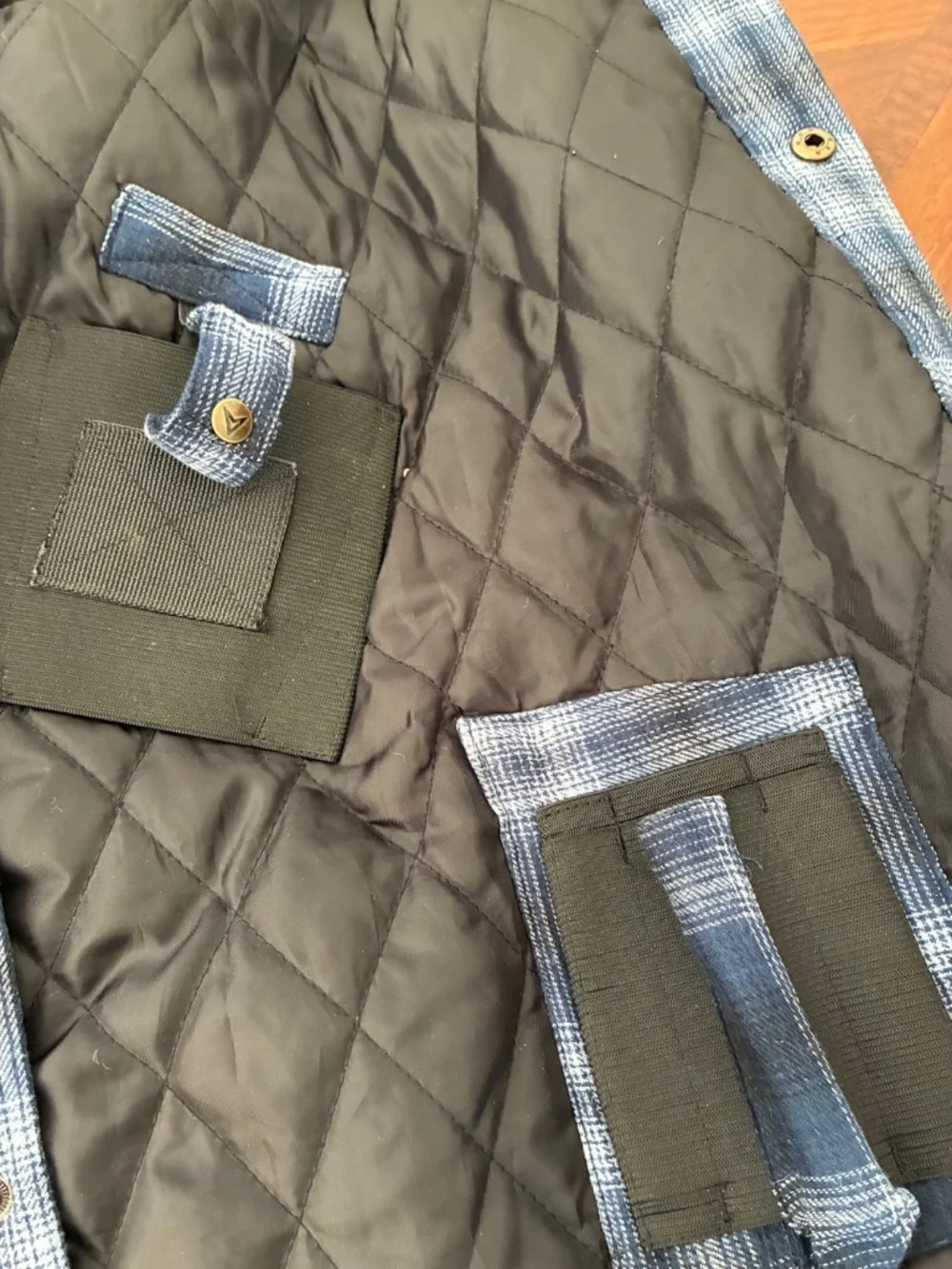 NWT Venado Concealed Carry Blue Plaid Shirt Jacket Quilt Lined Flannel 4XL